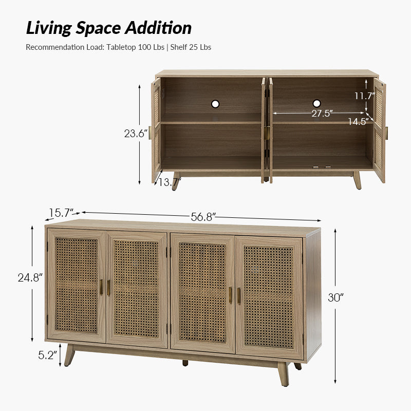 Butes 65 inch TV Stand Console Table with Storage