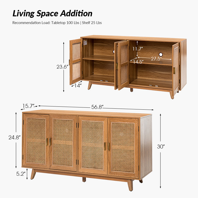 Butes 65 inch TV Stand Console Table with Storage