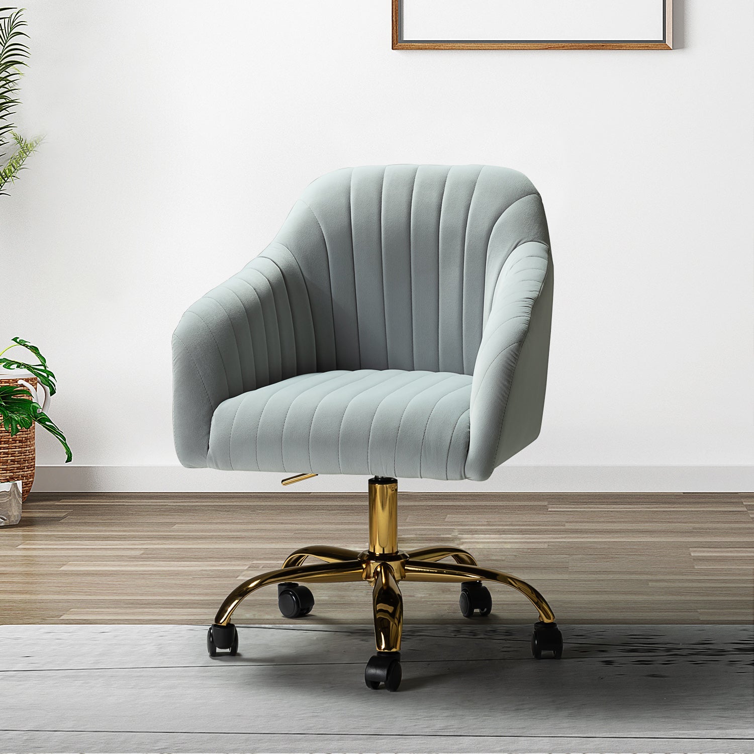 Gray velvet task online chair