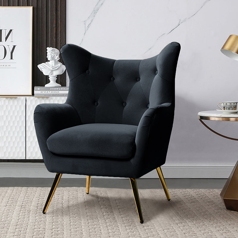 Isabelle Wingback Velvet Armchair