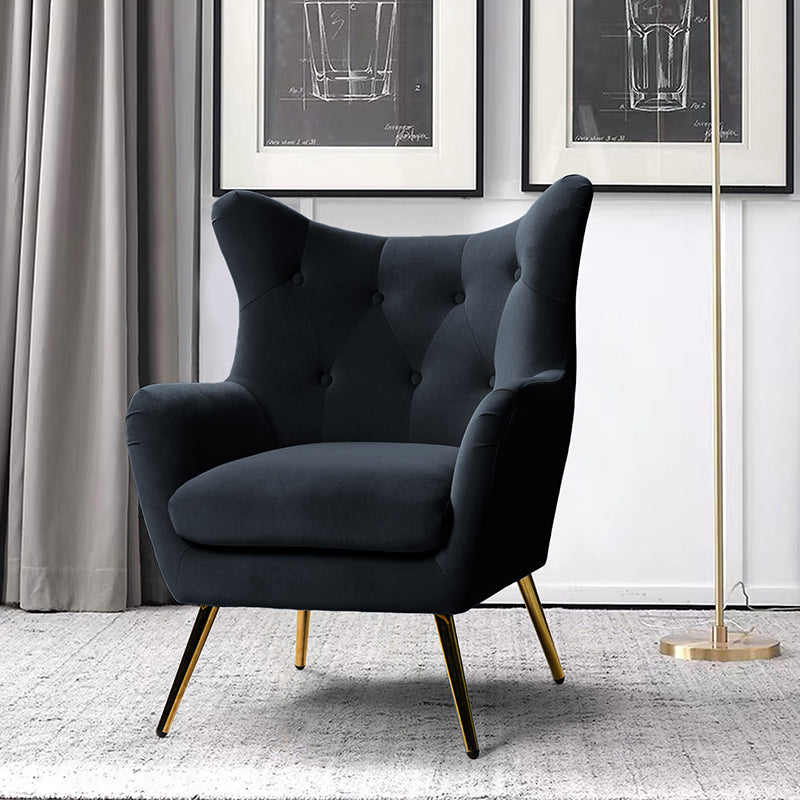 Black velvet armchair hot sale