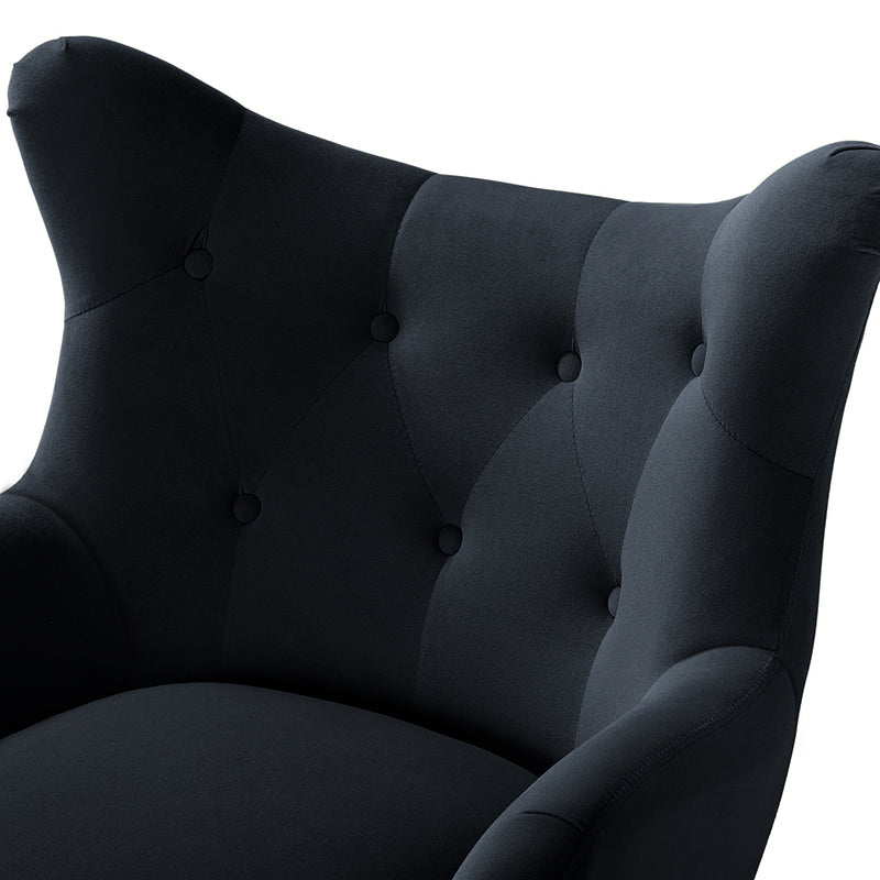 Isabelle Wingback Velvet Armchair