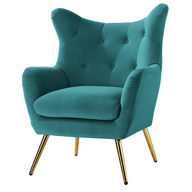 Isabelle Wingback Velvet Armchair