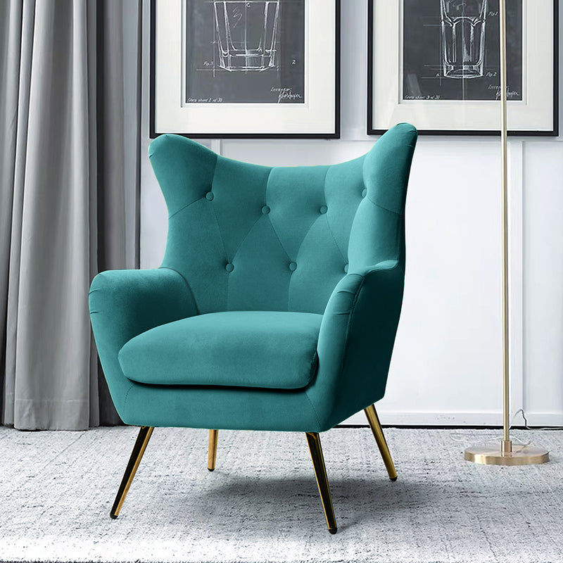 Isabelle Wingback Velvet Armchair