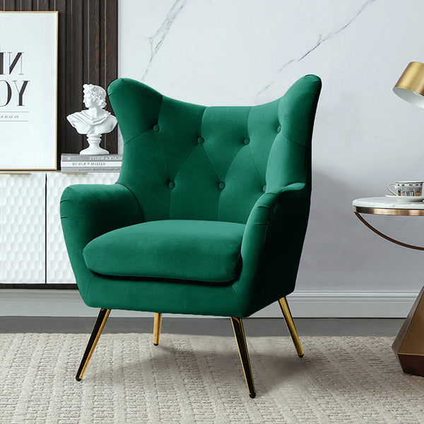 Isabelle Wingback Velvet Armchair