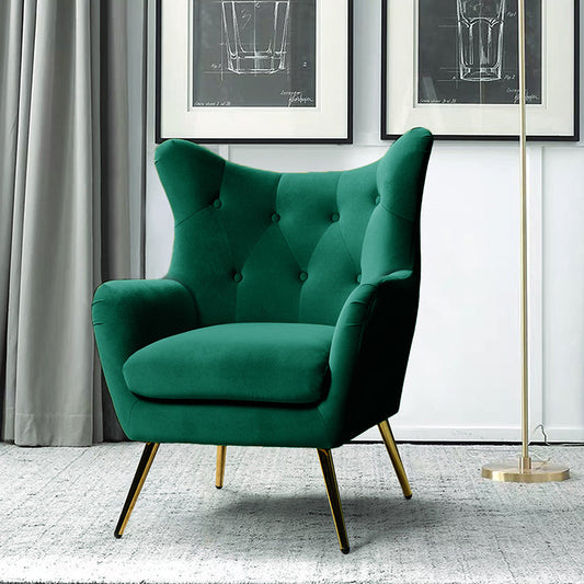 Isabelle Wingback Velvet Armchair