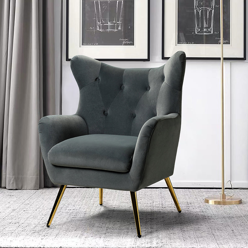 Isabelle Wingback Velvet Armchair