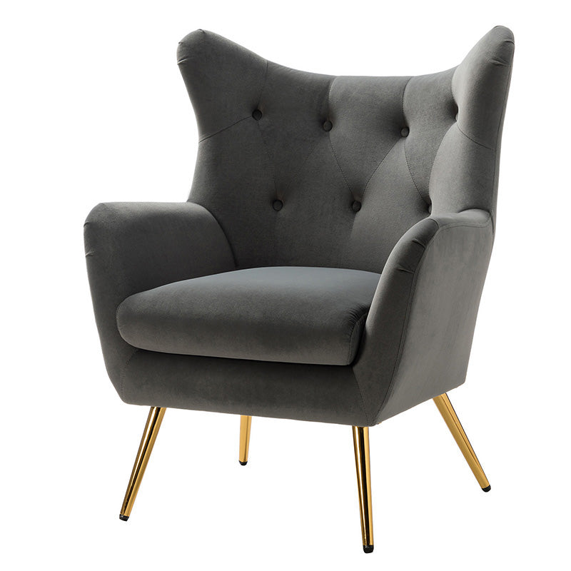 Isabelle Wingback Velvet Armchair