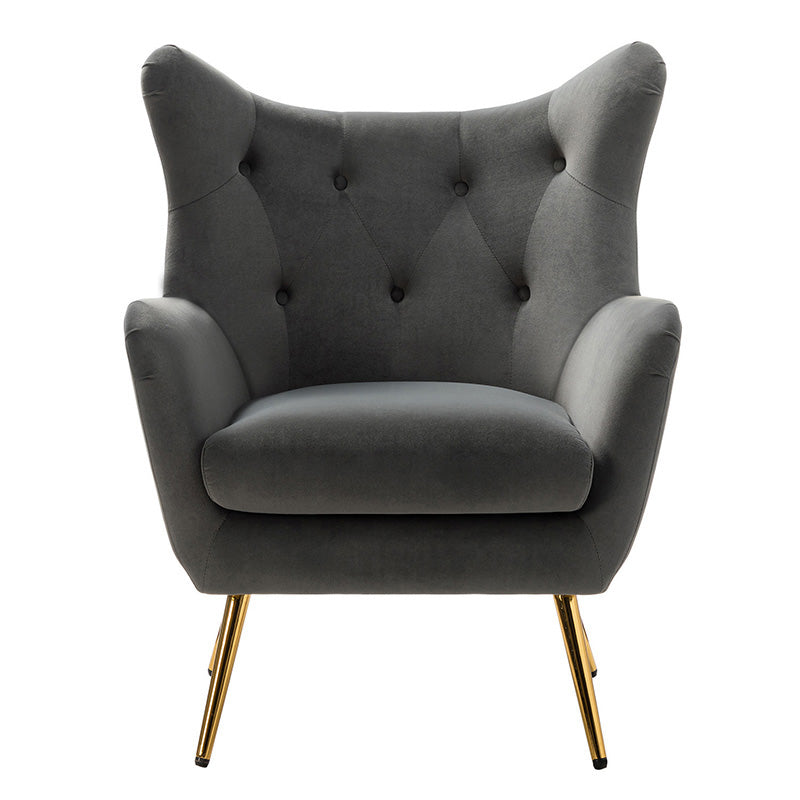 Isabelle Wingback Velvet Armchair