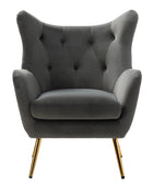 Isabelle Wingback Velvet Armchair