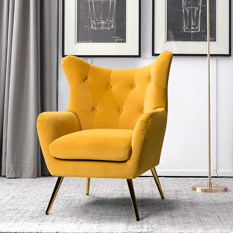 Isabelle Wingback Velvet Armchair