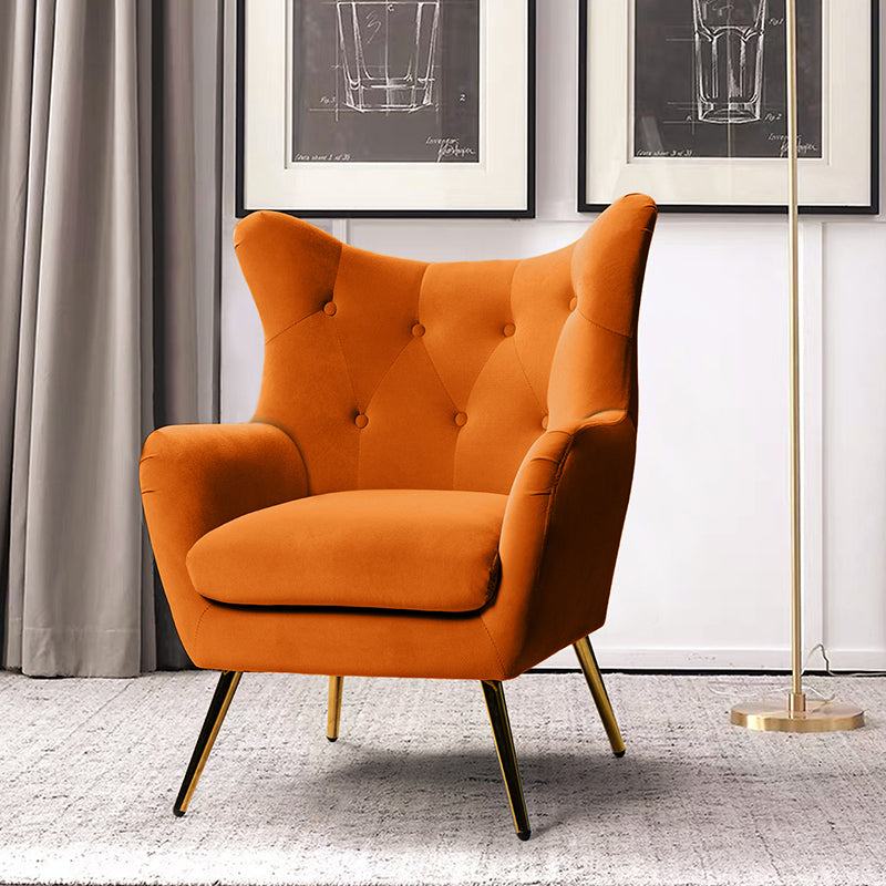 Isabelle Wingback Velvet Armchair