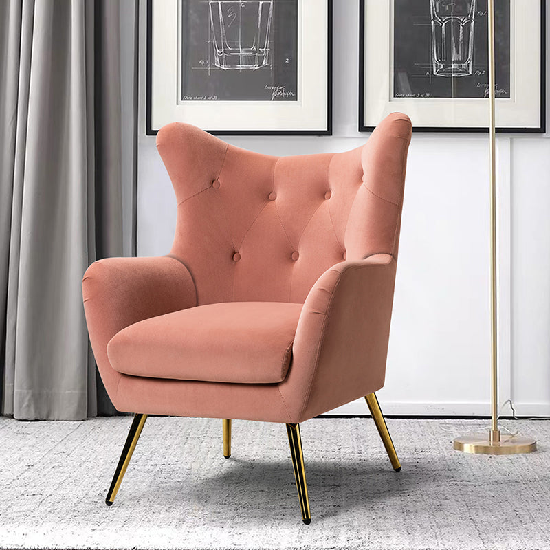 Isabelle Wingback Velvet Armchair