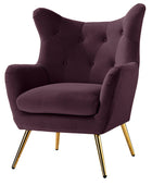 Isabelle Wingback Velvet Armchair