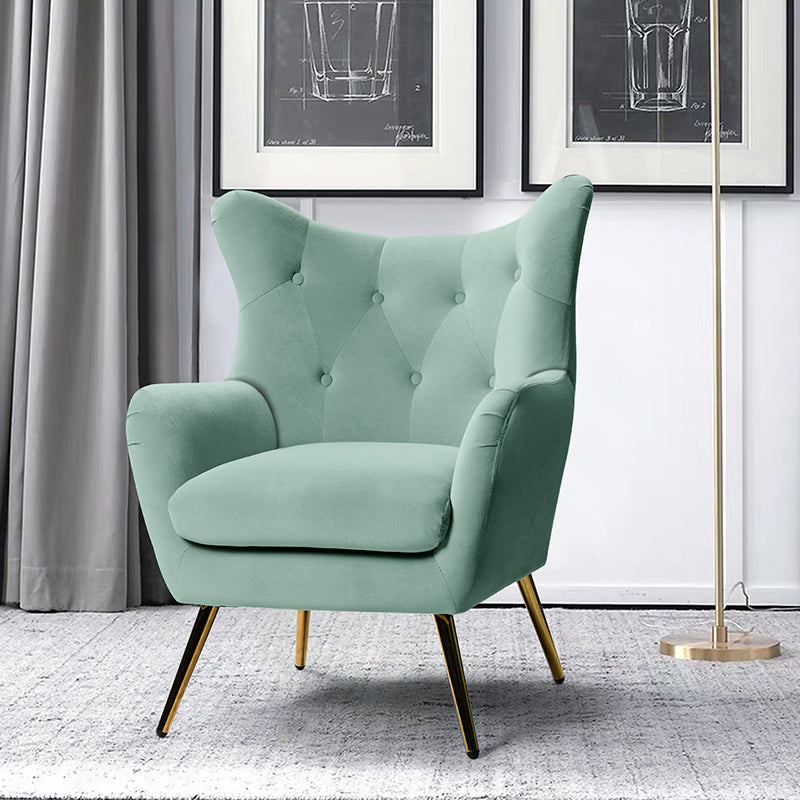 Isabelle Wingback Velvet Armchair