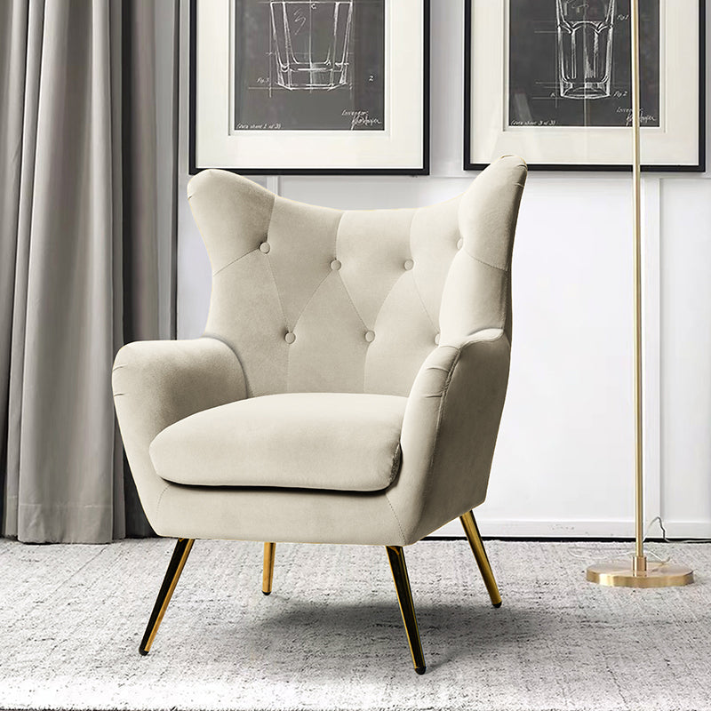 Isabelle Wingback Velvet Armchair