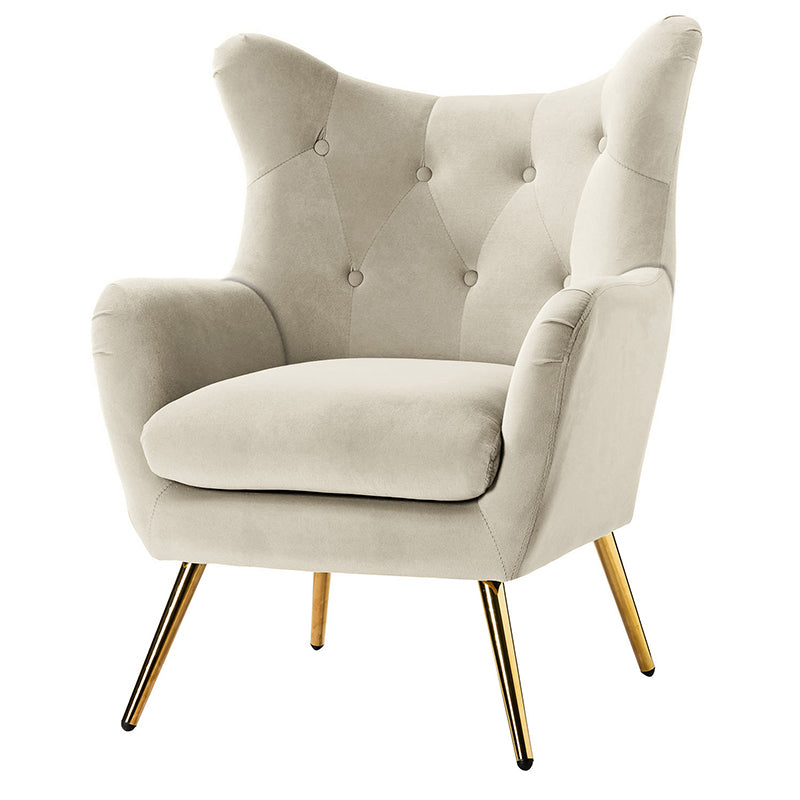 Isabelle Wingback Velvet Armchair