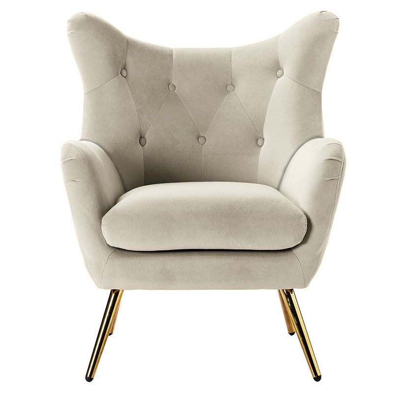 Isabelle Wingback Velvet Armchair