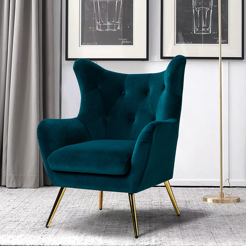 Isabelle Wingback Velvet Armchair