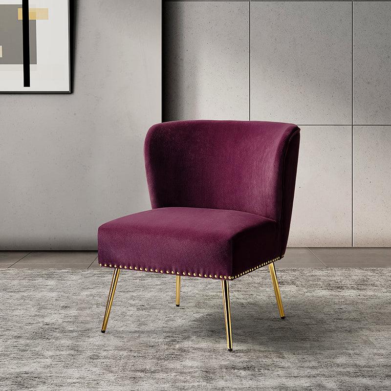 Purple velvet accent chair hot sale