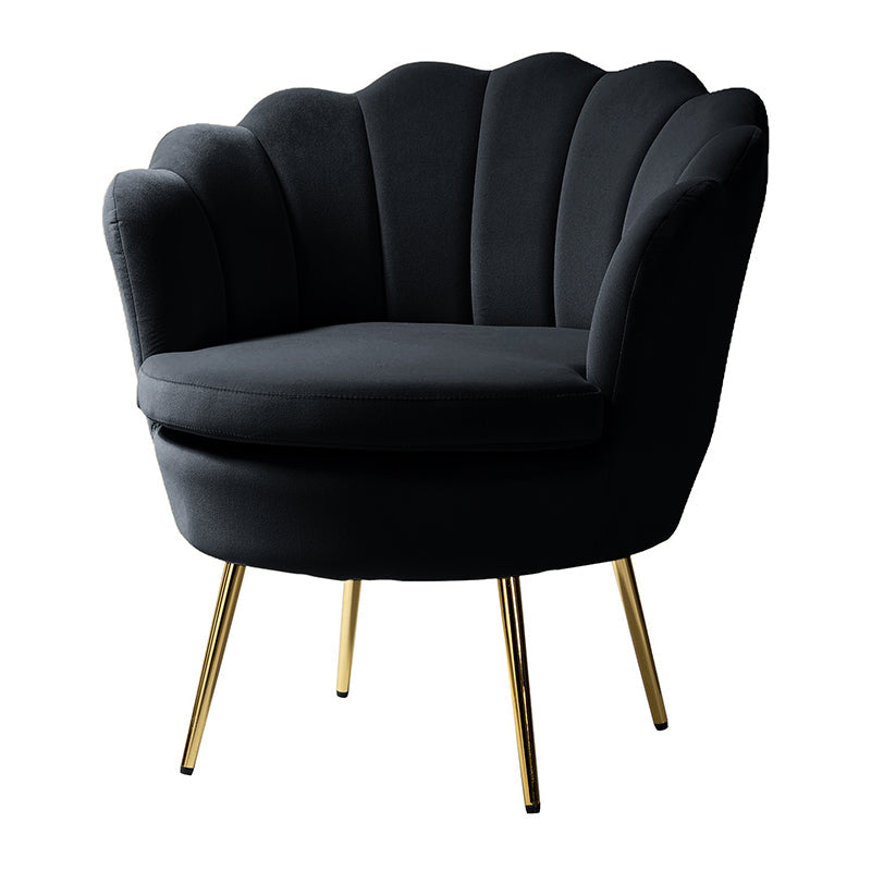 Evelia Velvet Scalloped Barrel Chair