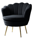 Evelia Velvet Scalloped Barrel Chair