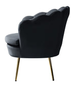 Evelia Velvet Scalloped Barrel Chair