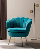 Evelia Velvet Scalloped Barrel Chair