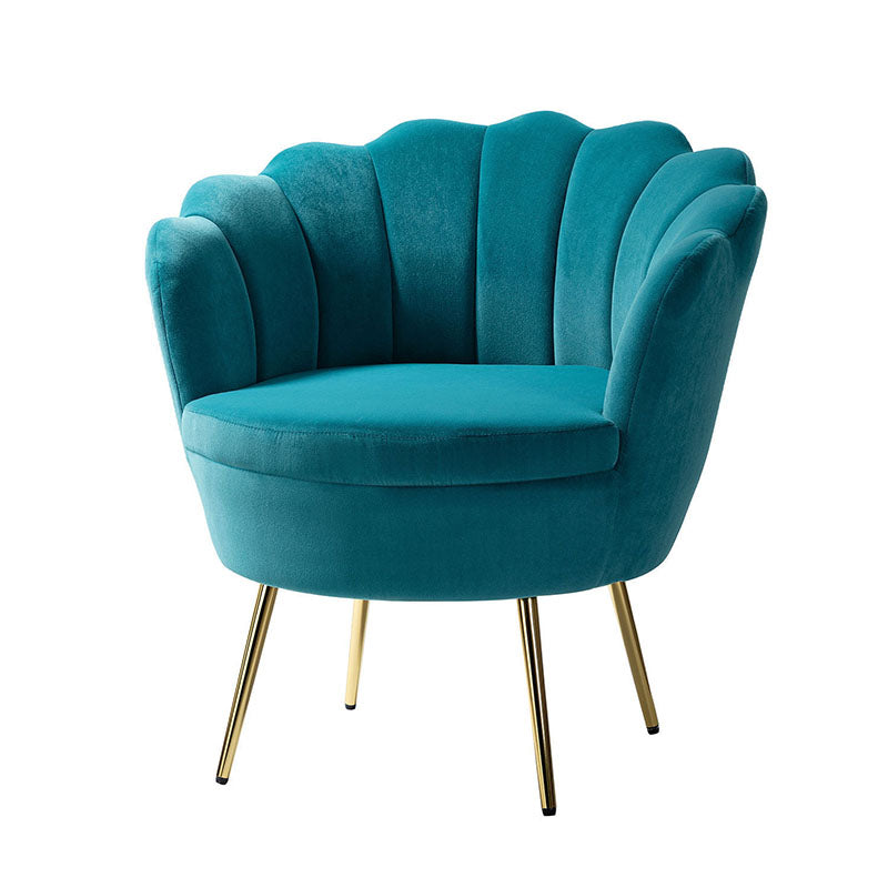 Evelia Velvet Scalloped Barrel Chair