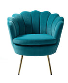 Evelia Velvet Scalloped Barrel Chair