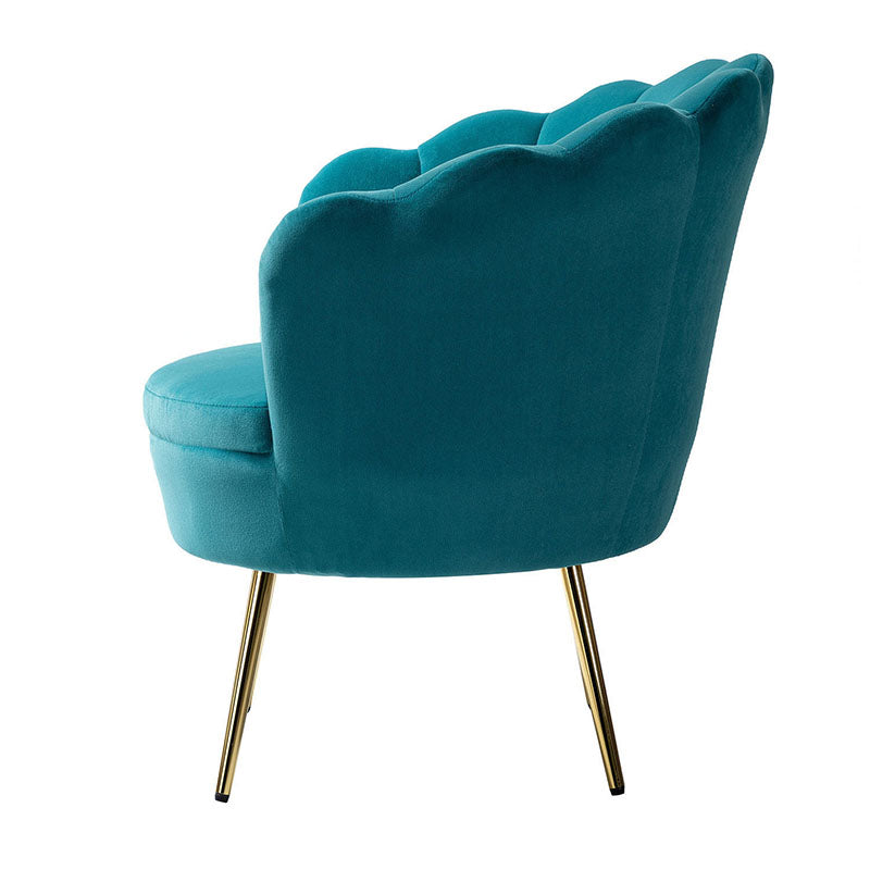 Evelia Velvet Scalloped Barrel Chair