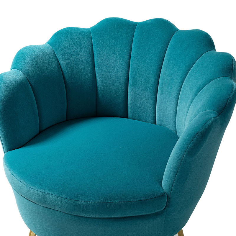 Evelia Velvet Scalloped Barrel Chair