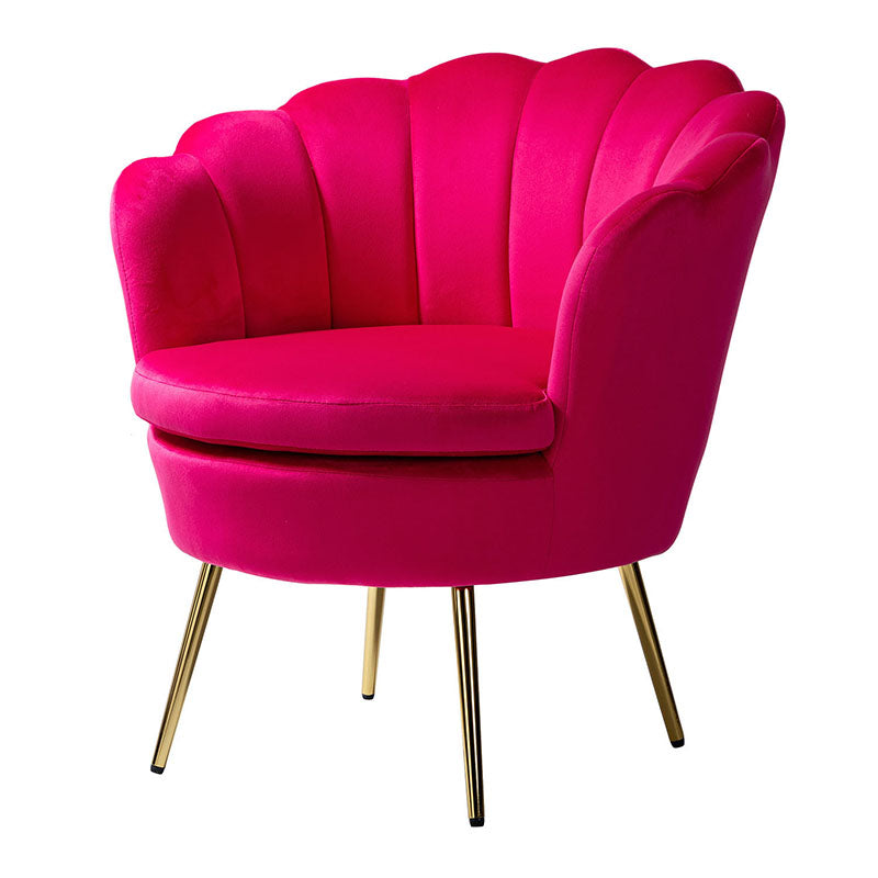 Evelia Velvet Scalloped Barrel Chair