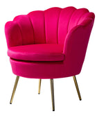 Evelia Velvet Scalloped Barrel Chair