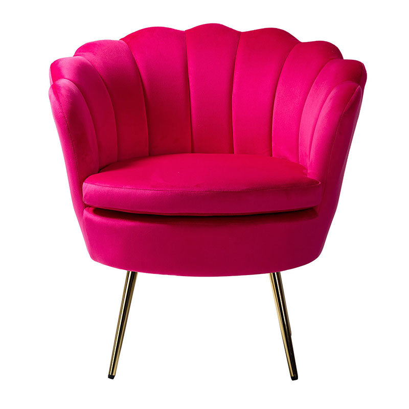 Evelia Velvet Scalloped Barrel Chair