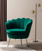 Evelia Velvet Scalloped Barrel Chair