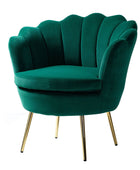 Evelia Velvet Scalloped Barrel Chair