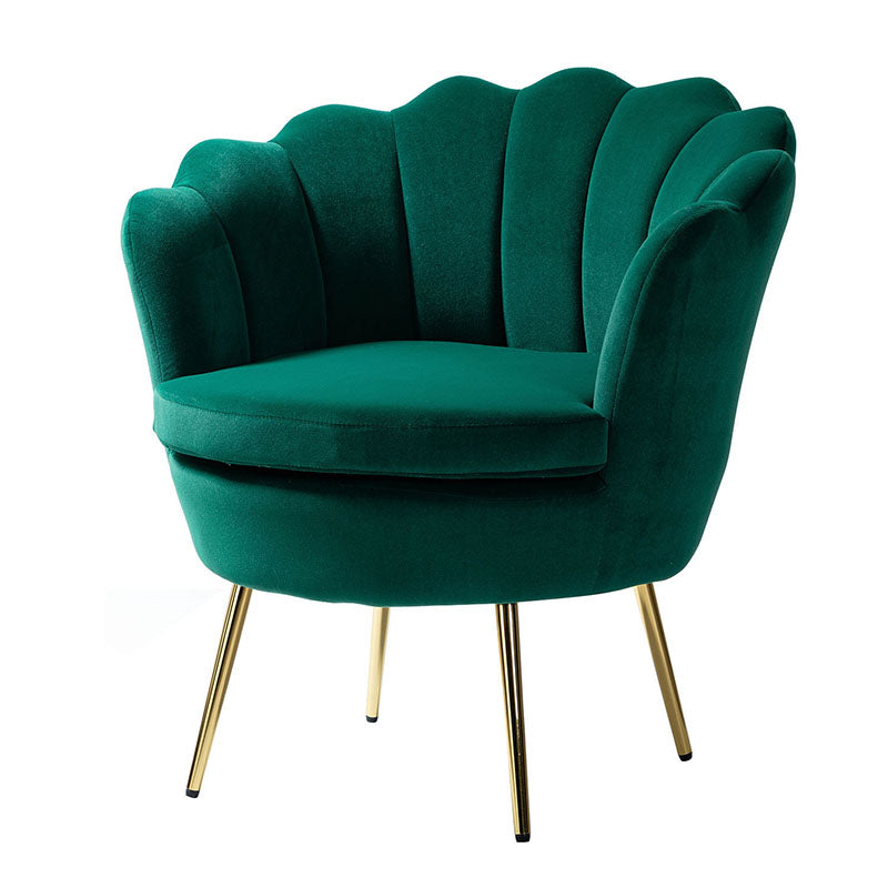 Evelia Velvet Scalloped Barrel Chair