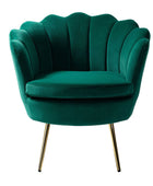 Evelia Velvet Scalloped Barrel Chair