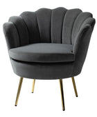 Evelia Velvet Scalloped Barrel Chair