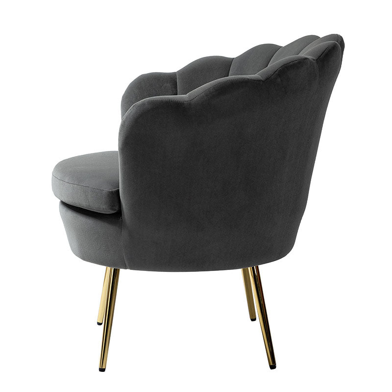 Evelia Velvet Scalloped Barrel Chair