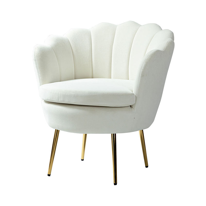 Evelia Velvet Scalloped Barrel Chair