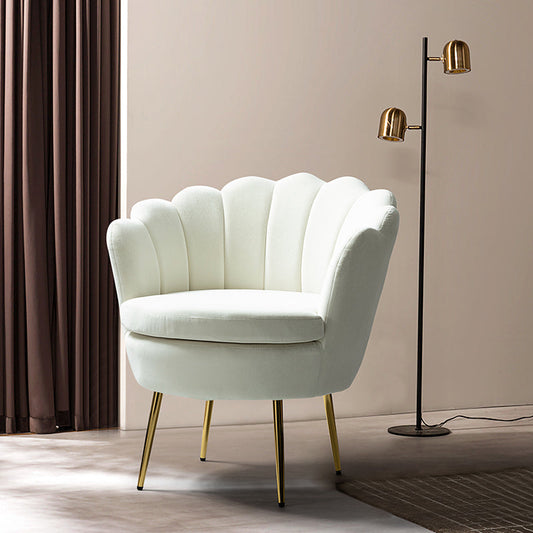 Evelia Velvet Scalloped Barrel Chair