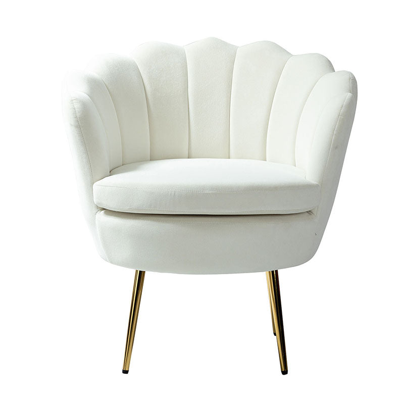 Evelia Velvet Scalloped Barrel Chair