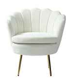 Evelia Velvet Scalloped Barrel Chair