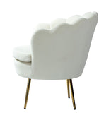 Evelia Velvet Scalloped Barrel Chair