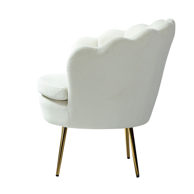 Evelia Velvet Scalloped Barrel Chair