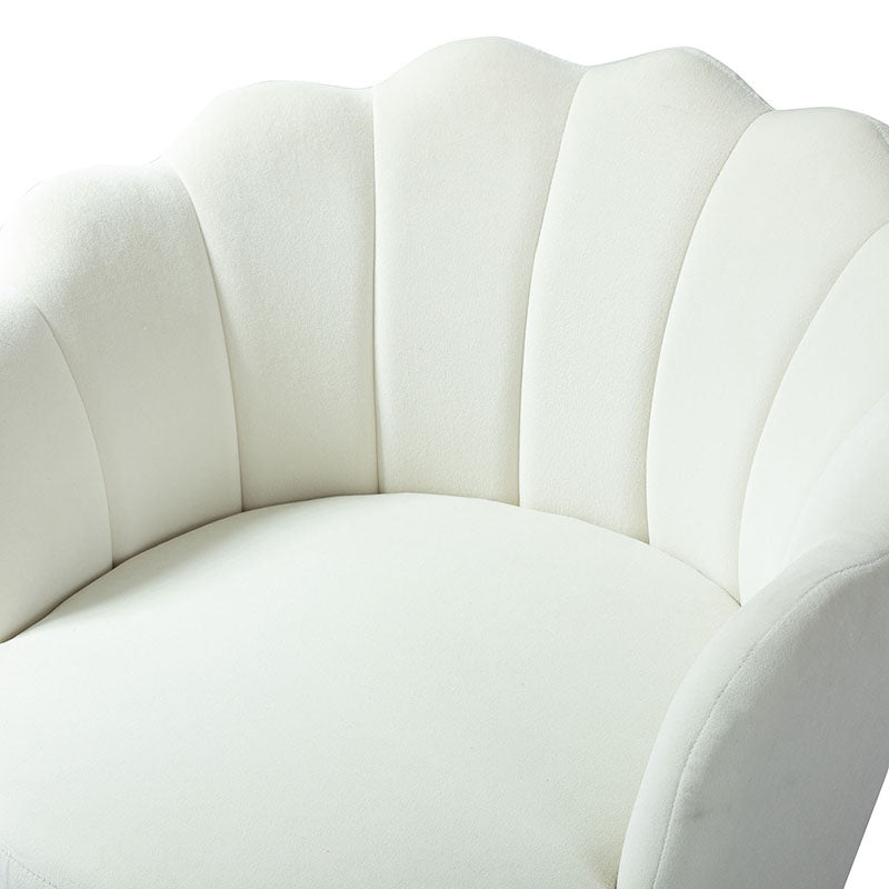 Evelia Velvet Scalloped Barrel Chair