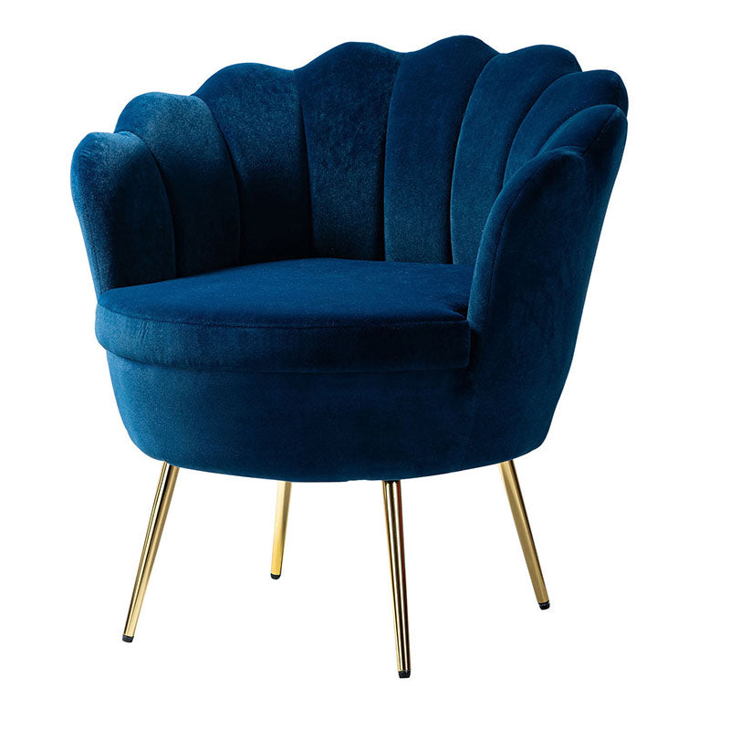 Evelia Velvet Scalloped Barrel Chair