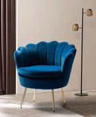 Evelia Velvet Scalloped Barrel Chair